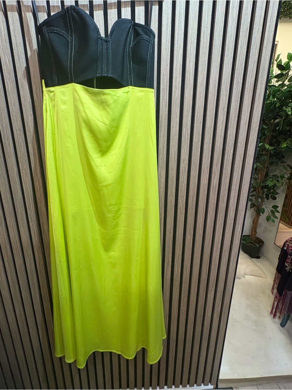 Strapless Neon Yellow strapless dress